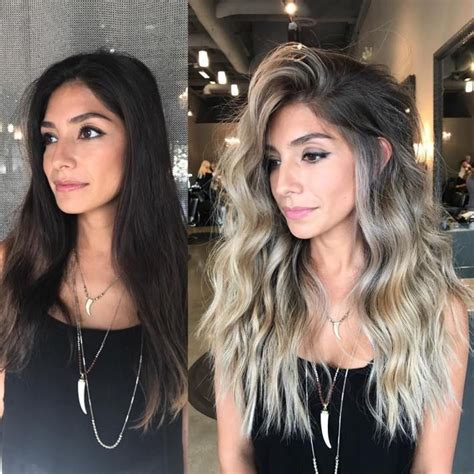 Natural Looking Brunette Balayage Styles Dark Roots Blonde Hair