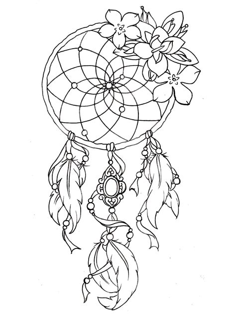 Dreamcatcher tattoo designs - Tattoos Adult Coloring Pages