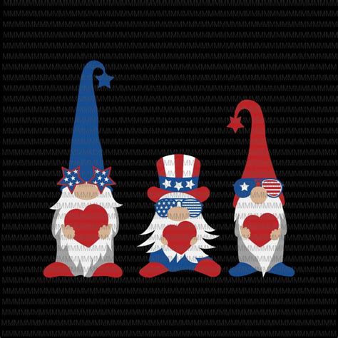 Patriotic Gnomes Svg Gnomes 4th Of July Svg Three Gnomes Svg 4th Of