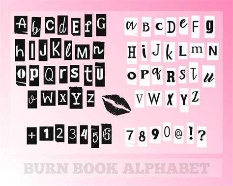 Burn Book Alphabet Burn Book Letters Cricut Cut Files Burn Etsy