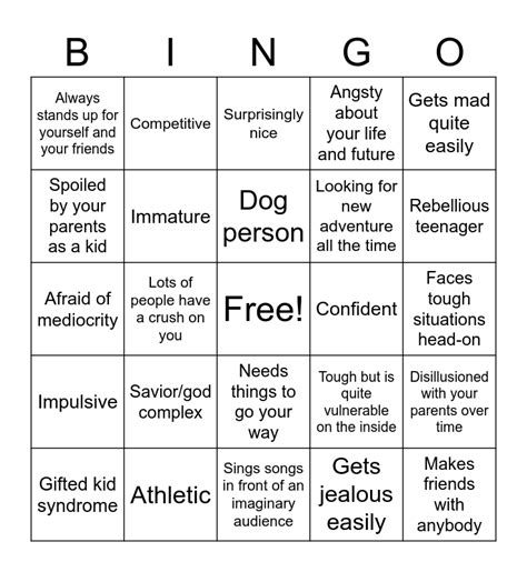 Kinnie Bingo 2 Bingo Card