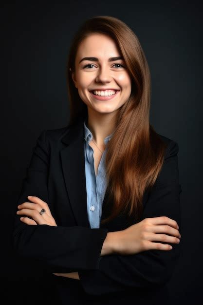 Premium Photo Portrait Smile And Happy Woman In Studio For Success