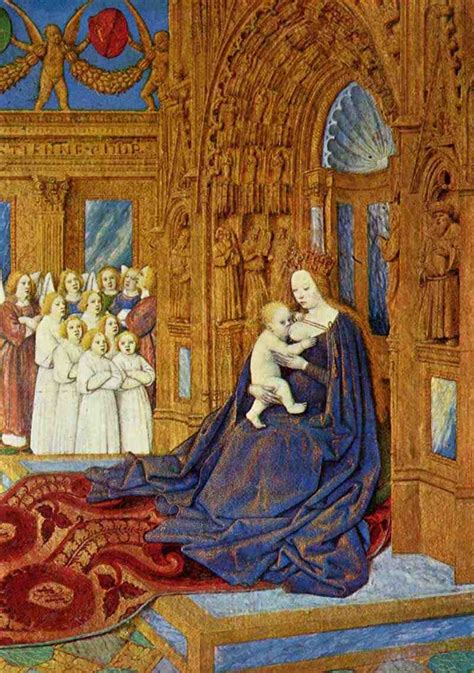 Livres d heures of Étienne Chevalier scene Madonna before the portal