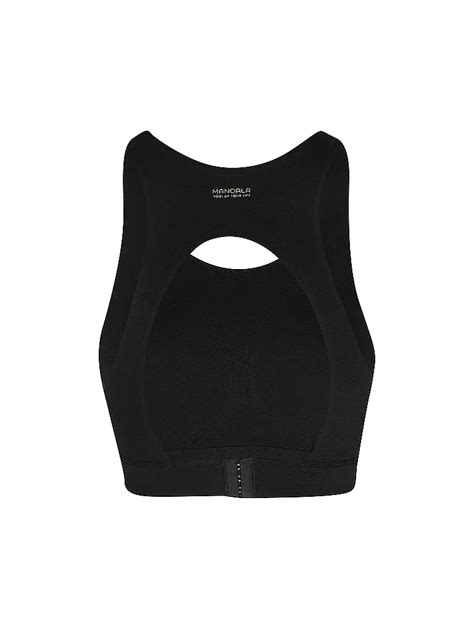 Mandala Damen Sport Bh Open Back Medium Support Schwarz