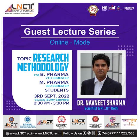 Online Guest Lecture On Research Methodology | LNCT Group