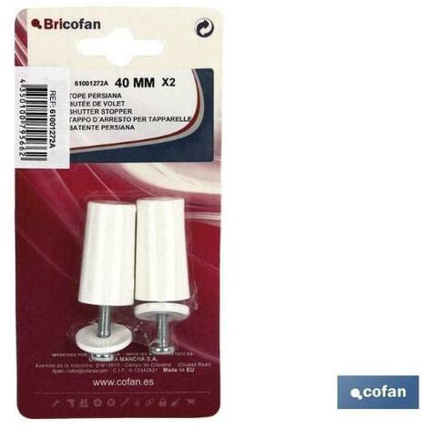 COFAN 2 Uds Tope Persiana 60mm Blanco 2 Uds Caja 12 Unid Topes Para