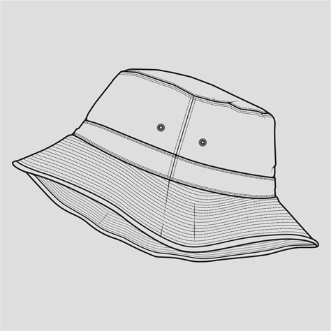 Vecteur De Dessin De Contour De Chapeau De Seau Chapeau De Seau Dans