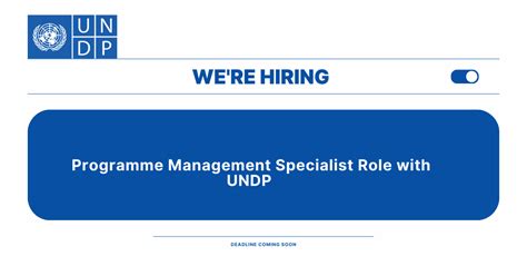 Exciting Opportunity Programme Management Specialist Role With Undp