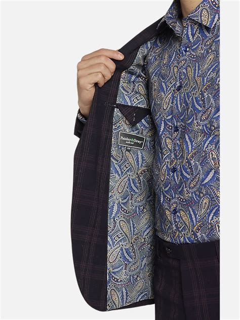 Paisley And Gray Slim Fit Plaid Suit Separates Jacket Suit Separate