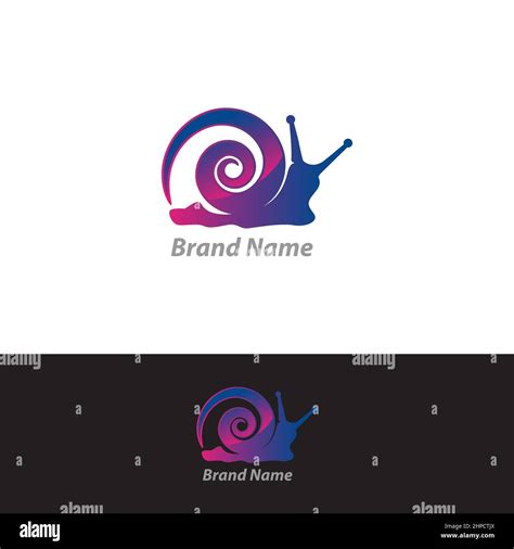 Snail Silhouette Abstract Logo Design Vector Template EPS 10 Stock