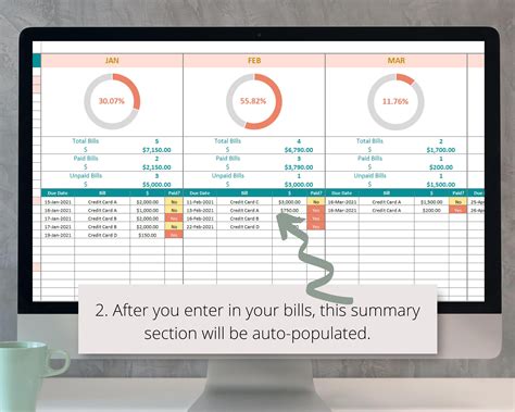 Monthly Bill Tracker Planner Excel Spreadsheet Log And Etsy Canada