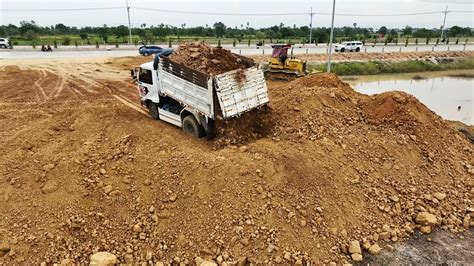 New Project Land Filling Up Using Lightweight Equipment 5Ton Dump Truck