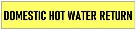 Self Adhesive DOMESTIC HOT WATER RETURN Pipe Marker