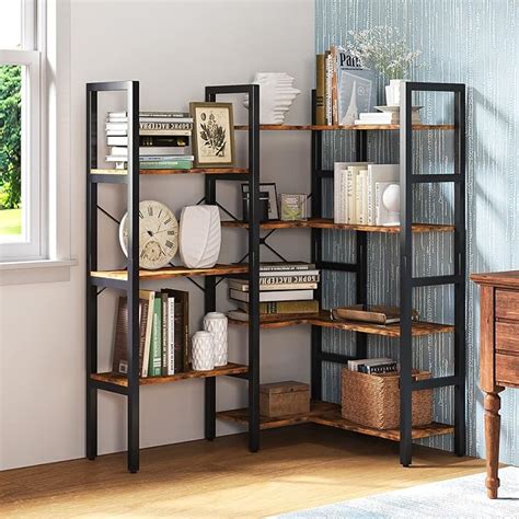 Amazon Oneinmil Triple Wide Shelf Corner Bookcase Industrial