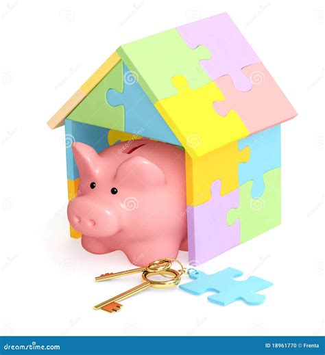 Piggy Bank House And Key Stock Illustration Illustration Of Credit