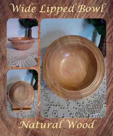 Wood Turned Natural Ash Wood Decorative Wide Lipped Bowl Unique