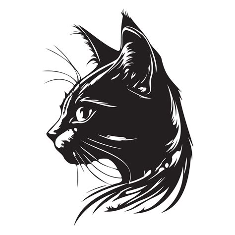 Cat Face Silhouettes Cat Face Svg Black And White Cat Vector 22664800