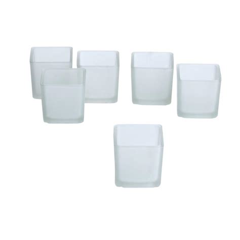 Light In The Dark White Frosted Square Votive Candle Glass Holders Set Of 72 Litd Vcg 72 Sqr