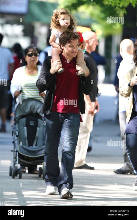 Jason Bateman Carries His Daughter Francesca On His Shoulders While On Break At The Film Set