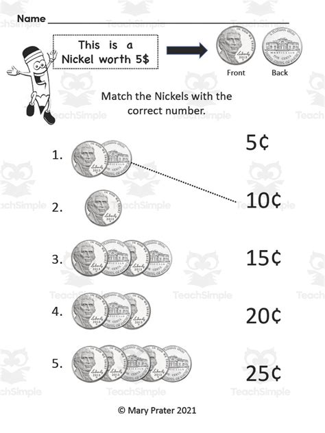 Counting Nickels and Pennies Activity by Teach Simple