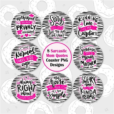 Mom Car Coaster Png Funny Mom Sublimation Coaster Quotes Etsy