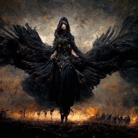 Premium Ai Image Arafed Image Of A Woman With Wings In A Black Dress