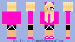 Pink Cat Girl Minecraft Skin