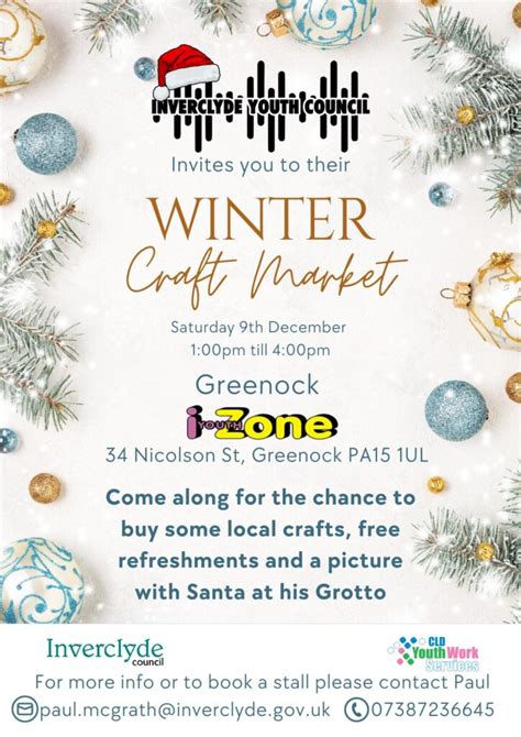 Inverclyde Youth Work Winter Craft Market CVS Inverclyde