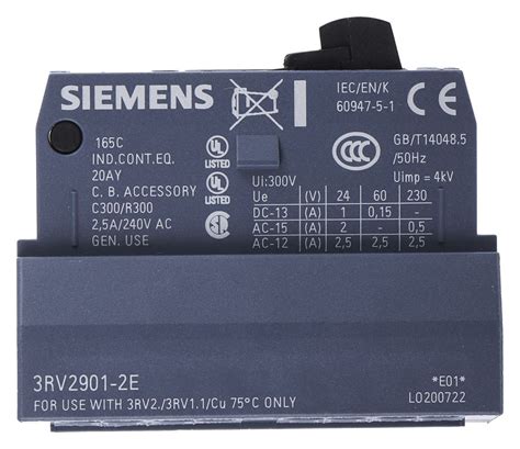 3RV2901 2E Siemens Hilfskontakt 2 polig Sirius Innovation 1 Öffner