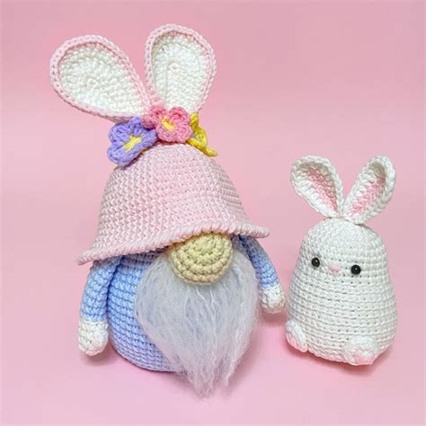 Easter Bunny Gnomes Pattern Crochet Amigurumi Pdf Patterns Etsy