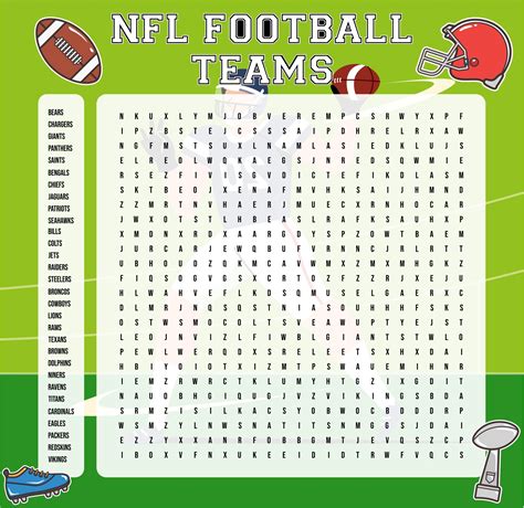 Nfl Teams Word Search Printable Word Search Maker