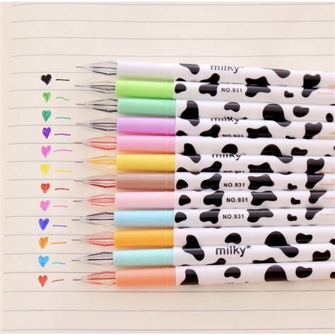 Caneta Gel Fofa Milk Ponta Fina Papelaria Criativa Kawaii Shopee