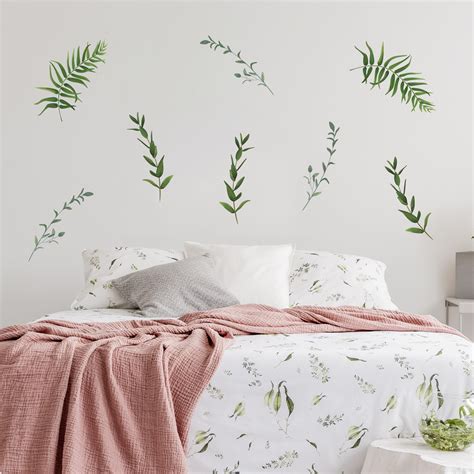 Decalcomania Greenery Leaves Wall Decals Set Of 12 Large Green Leaf