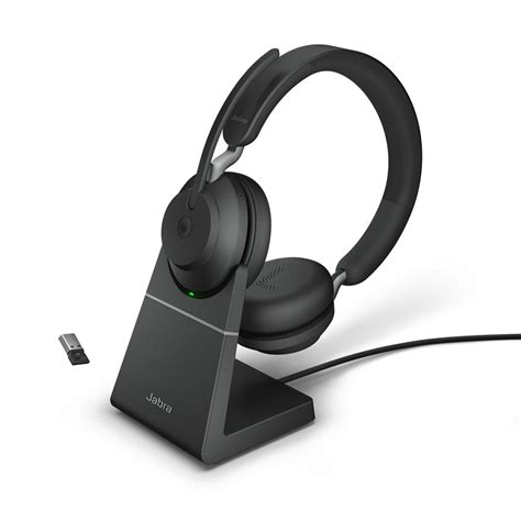 Jabra Evolve2 65 Usb A Ms Stereo With Charging Stand Black Wireless Headset Music Headphones