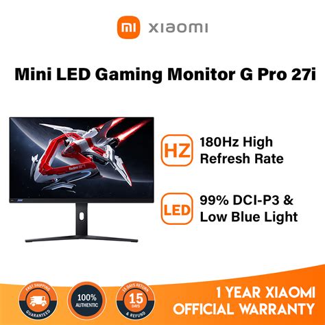 1 Year WarrantyXiaomi Gaming Monitor G Pro 27i 27inch 180Hz High