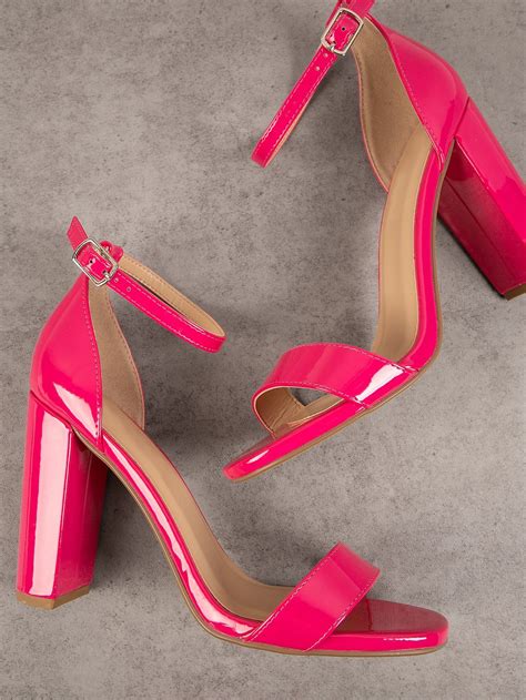 Pink Funky Collar Plain Strappy Embellished Women Shoes Pink Prom Shoes