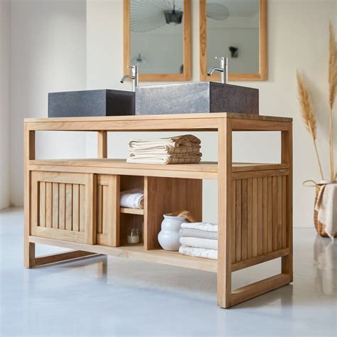 Mobile Sottolavabo In Teak Cm Arredo Bagno Tikamoon