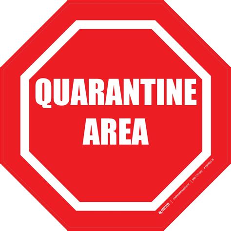 Quarantine Area Floor Sign | 5S Today