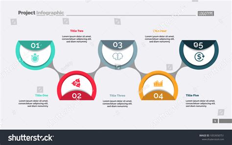 Flowchart Five Circles Flow Diagram Plan Vector De Stock Libre De