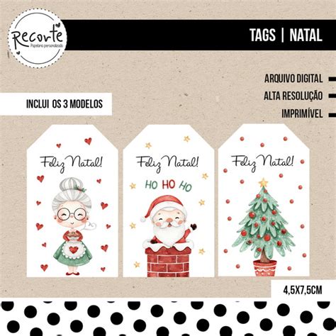 Tag Feliz Natal Arquivo Digital Elo7 Produtos Especiais