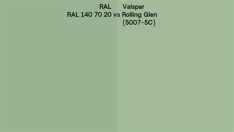 Ral Ral 140 70 20 Vs Valspar Rolling Glen 5007 5c Side By Side Comparison