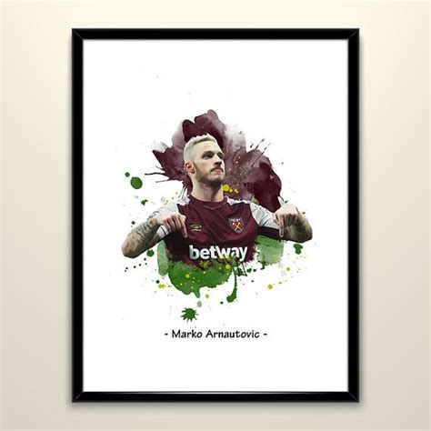 Marko Arnautovic West Ham Poster Canvas Framed Wall Art Art Marko