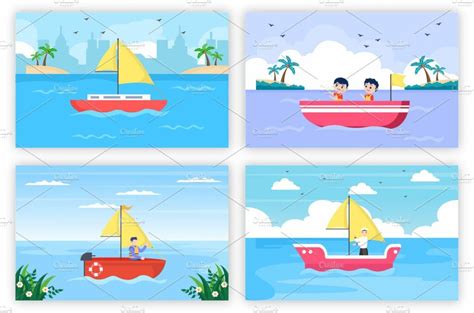 Sailing Boat In Sea Or Lake Masterbundles