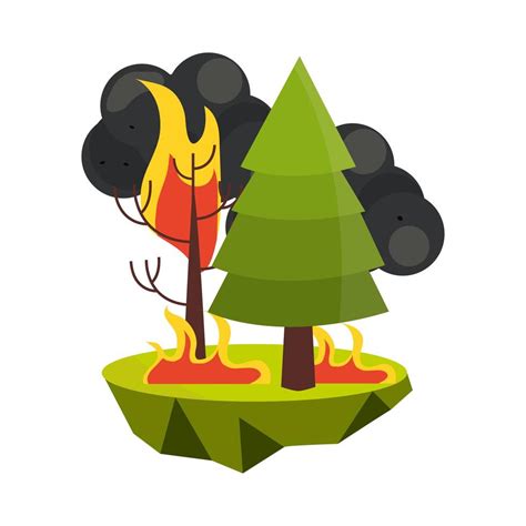 Burning Wildfire Trees 2495769 Vector Art At Vecteezy