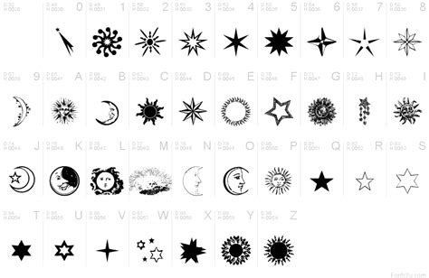 Sun, Moon & Stars font