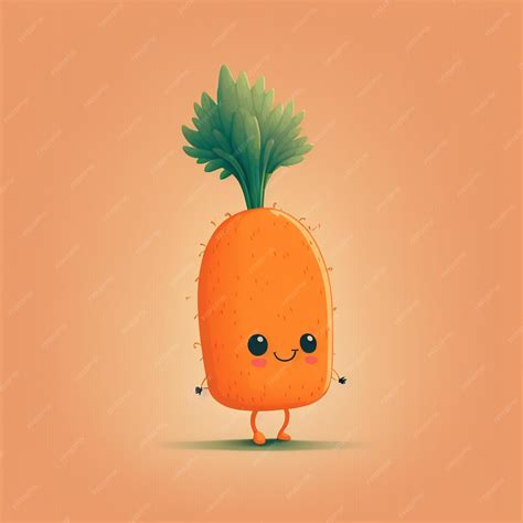 Premium Photo Kawaii Carrot Funny Vegetables Cartoon Character Vector