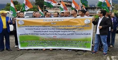 Arunachal Apcc Protests Rahul Gandhis Conviction In Criminal