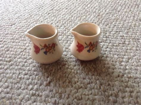 Vintage Shenango Pair Multi Flower Single Serve Creamers 1792780502