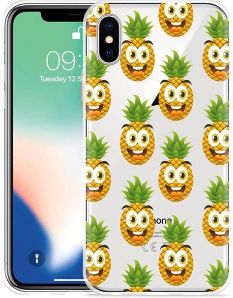 Geschikt Voor Apple Iphone X Hoesje Happy Ananas Designed By Cazy Bol