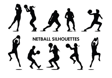 Netball Player Silhouettes Vector 129457 Vector Art at Vecteezy